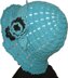 Aqua Rose Flower Hat