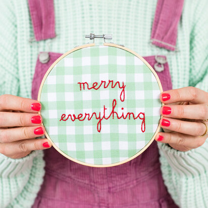 Cotton Clara Merry Everything Printed Embroidery Kit - 6in