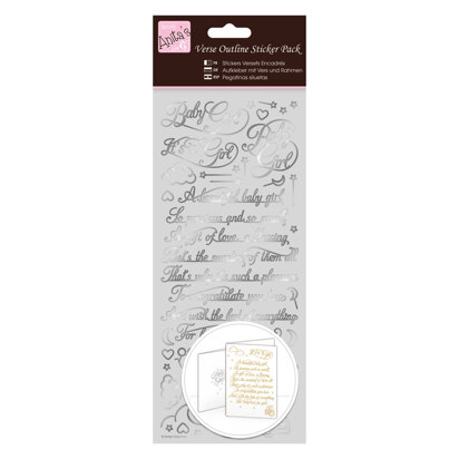 Anitas Outline Stickers - Verses - Baby Girl - Silver