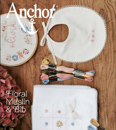 Anchor Floral Muslin & Bib - ANC0003-97 - Downloadable PDF