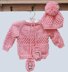 Pink Diamond Sweater Beanie Mittens