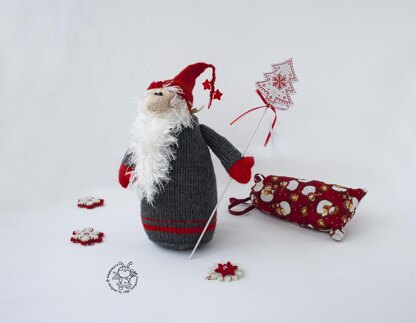 Santa doll knitted flat