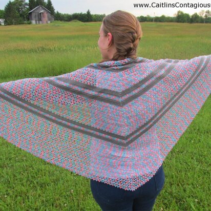 Summer Wildflowers Triangle Shawl