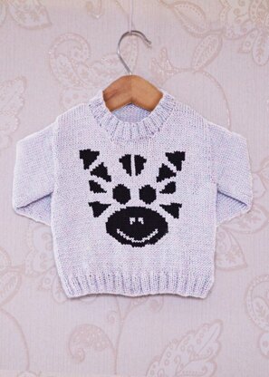 Intarsia - Zebra Face Chart - Childrens Sweater