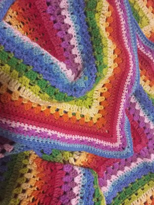 Rainbow Squared  Baby Blanket - Crochet pattern