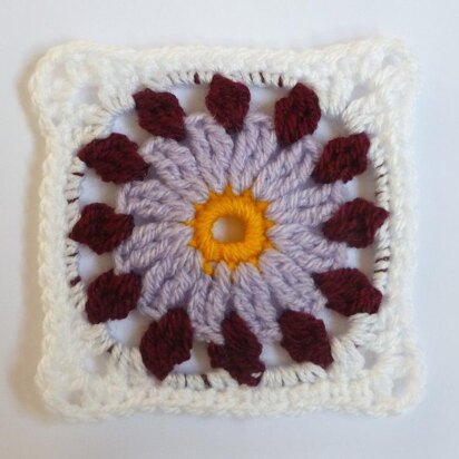 Crochet Granny Square Floral Afghan Block Motif Square LD-113