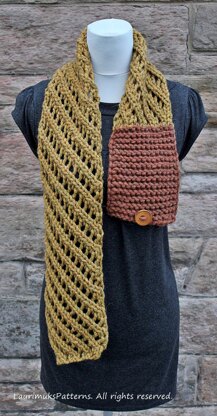 Serenity lace button scarf