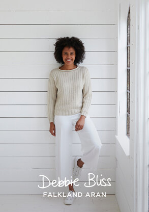 Brancaster Sweater - Knitting Pattern For Women in Debbie Bliss Falkland Aran
