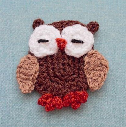 Crochet applique owl fox and forest animals