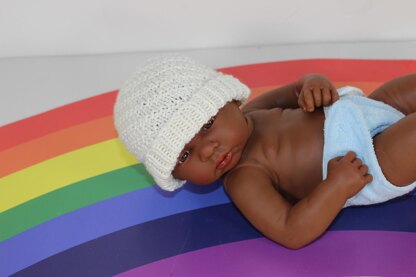 Preemie Baby Swirl Beanie Circular