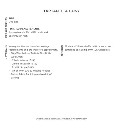 Debbie Bliss Tartan Tea Cosy PDF