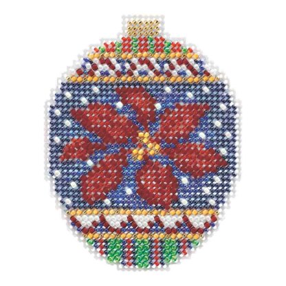 Mill Hill Christmas Poinsettia Ornament Cross Stitch Kit - Multi