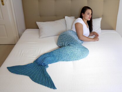 Mermaid Blanket ADULTS No.148E Knitting pattern by WoolAffair LoveCrafts