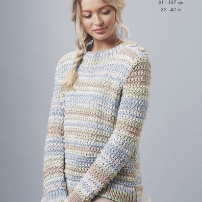Sweater and Cardigan Knitted in King Cole Drifter Chunky - 5673 - Downloadable PDF