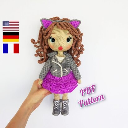 Crochet doll pattern amigurumi Astrid, Amigurumi doll base (Deutsch, English, Français)