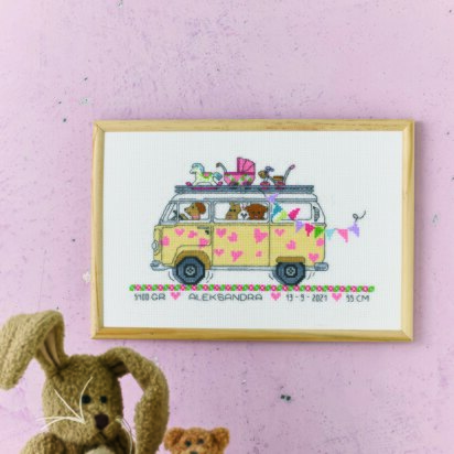 Permin Girlsbus Cross Stitch Kit - 30 x 20 cm