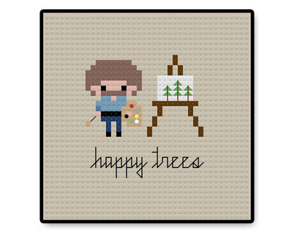 Happy Trees Bite Size - PDF Cross Stitch Pattern