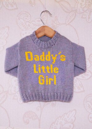 Intarsia - Daddys Little Girl - Childrens Sweater