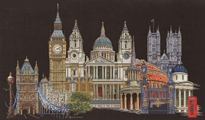 Thea Gouverneur Bv London, 18 Count Black Cross Stitch Kit - 50cm x 79cm