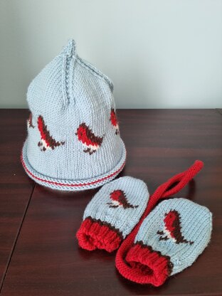 Little Robins hat and mitts