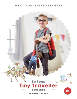 Tiny Traveller Rucksack in West Yorkshire Spinners Bo Peep Luxury Baby DK - Downloadable PDF