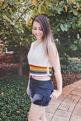 Rainbow Crochet Top