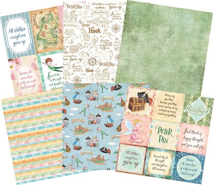 Ciao Bella Double-Sided Paper Pack 90lb 6"X6" 24/Pkg - Neverland, 12 Designs/2 Each