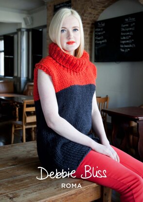 "Lexi Tunic" - Top Knitting Pattern For Women in Debbie Bliss Roma - DBS019