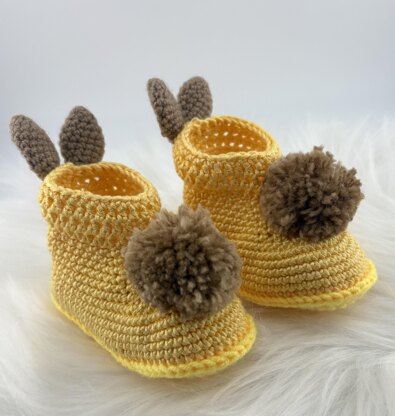 Easy Bunny Baby Booties Crochet Pattern – Available in English and ...