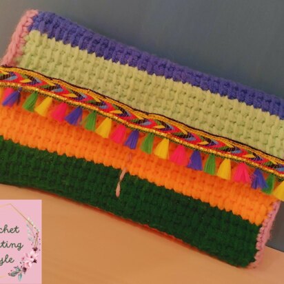 Wallet with Tunisian crochet stitch