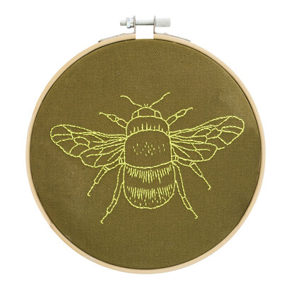 Cotton Clara Yellow Bee Embroidery Kit - 15cm 