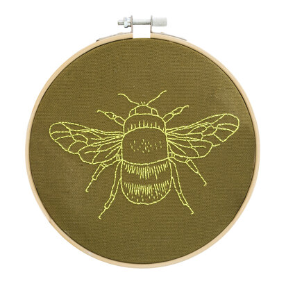 Cotton Clara Yellow Bee Embroidery Kit - 15cm