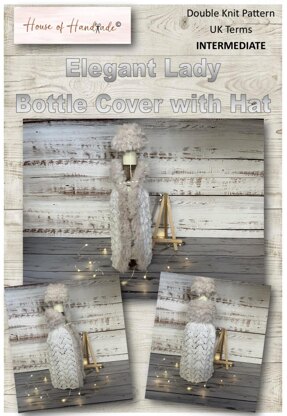 Elegant Lady Bottle Cover and Hat Knitting Pattern