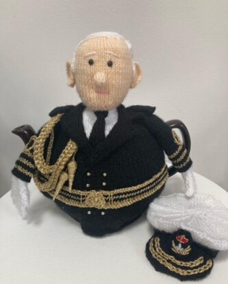 King Charles III Tea Cosy in Royal Navy Uniform