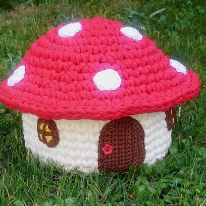 Anchor crochet kit basket: mushroom