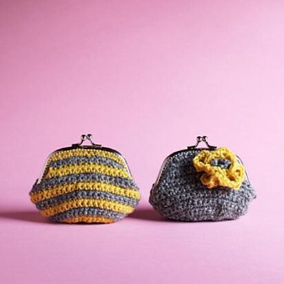 Crochet Purse - Flowers & Stripe