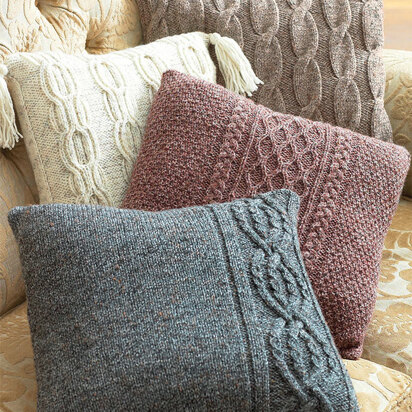 Cushion Covers in Hayfield Bonus Aran Tweed - 9804 - Downloadable PDF