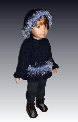 Sweater and Hat Pattern,  fits Kidz n Cats Dolls. 18" slim doll