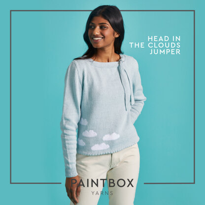 Head In The Clouds Jumper - Free Jumper Knitting Pattern For Women in Paintbox Yarns Cotton 4 Ply by Paintbox Yarns