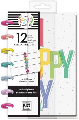 Happy Planner 12-Month Undated Mini Planner 7"X4.625" - Oh Happy Day, 12 Month Und