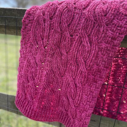 Raspberry Delight Cabled Stole