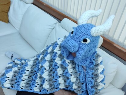 2in1 Ice Dragon Hooded Blanket