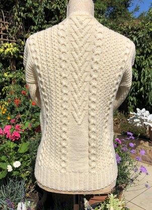 Aran Sweater with Leaf Embellishments