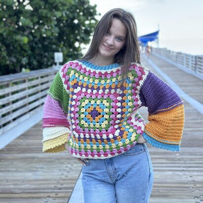 Amelie Granny Square sweater