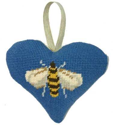 Cleopatras Needle Bee Lavender Heart Tapestry Kit - 6 x 5.5in/ 15 x 13cm