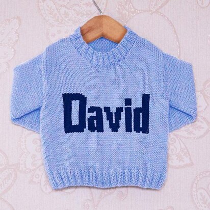 Intarsia - David Moniker Chart - Childrens Sweater