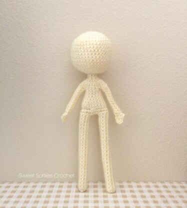 9" Slender Doll Base, Girl Body Figure