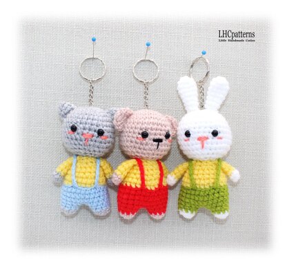 Bear Bunny Cat Keychain Charm