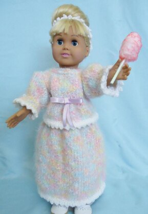 Cotton Candy Princess, Knitting Patterns fit American Girl and other 18-Inch Dolls