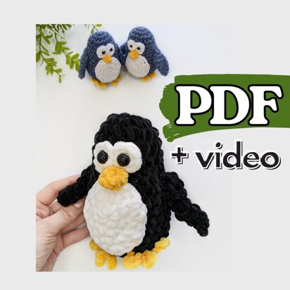 Crochet penguin pattern, easy crochet amigurumi animal, crochet plush pattern